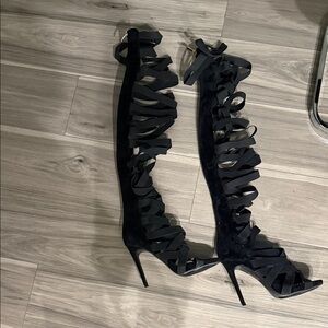 So Me Black Strappy Women's Heels